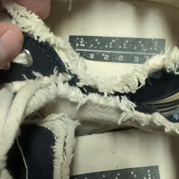 VesseL USA Black and Cream Distressed Sneakers - Picture 4 of 8